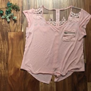 Cute light pink Lacey shirt
